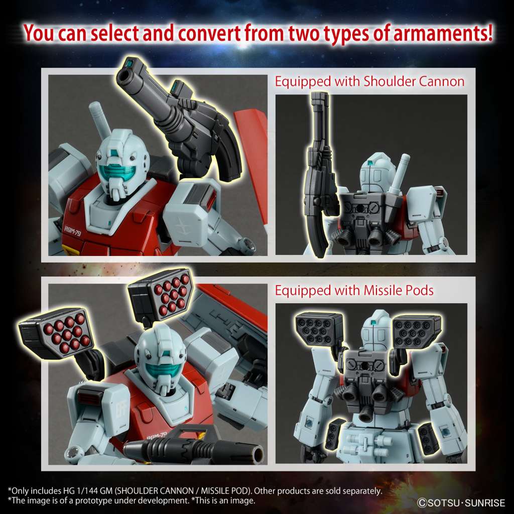HG GM (SHOULDER CANNON / MISSILE POD) 1/144