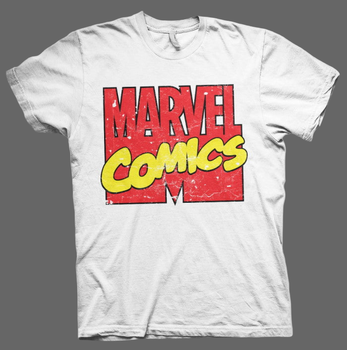 Unisex-T-Shirt mit Vintage-Logo von Marvel