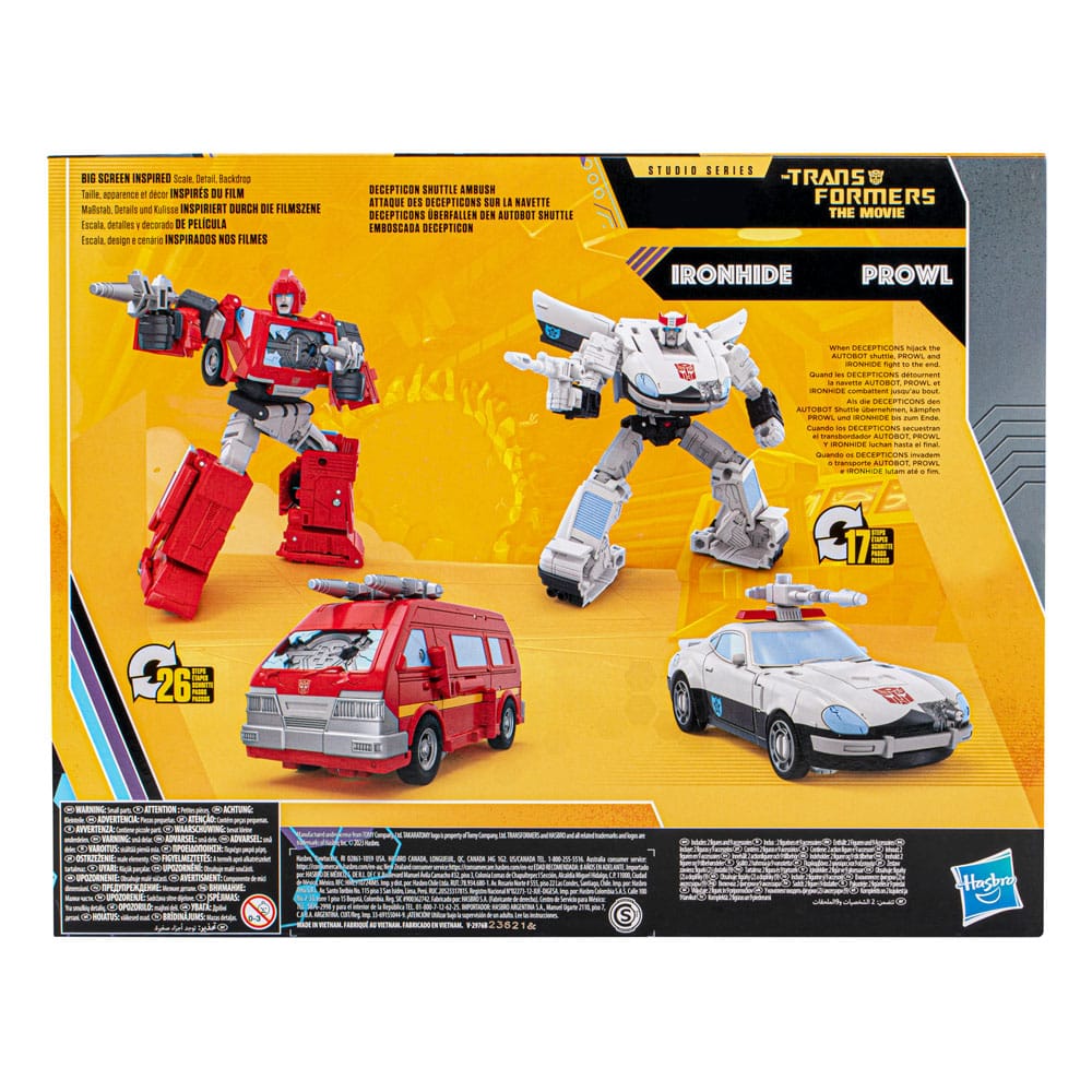 The Transformers: The Movie Buzzworthy Bumblebee Studio Series Action Figure 2-Pack 86-24BB Ironhide (Voyager Class) & 86-20BB Prowl (Deluxe Class)