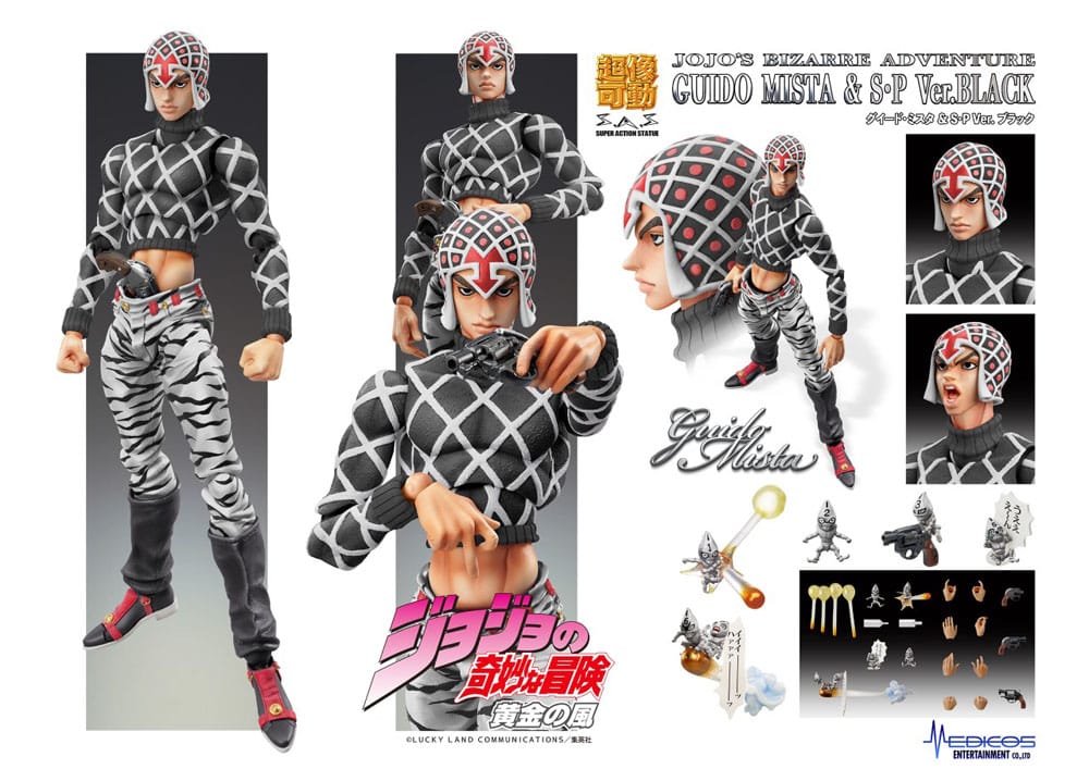 JoJo's Bizarre Adventure Part5 Super Action Actionfigur Chozokado (Guido Mista & SP Ver. Black) 15 cm