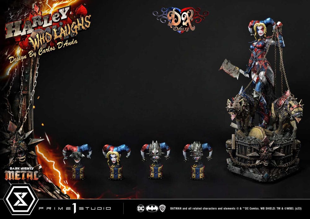 Dark Nights: Metal Museum Masterline Series Statue 1/3 Harley Quinn Who Laughs Concept Design by Caelos D`anda Deluxe Bonus Version 78 cm