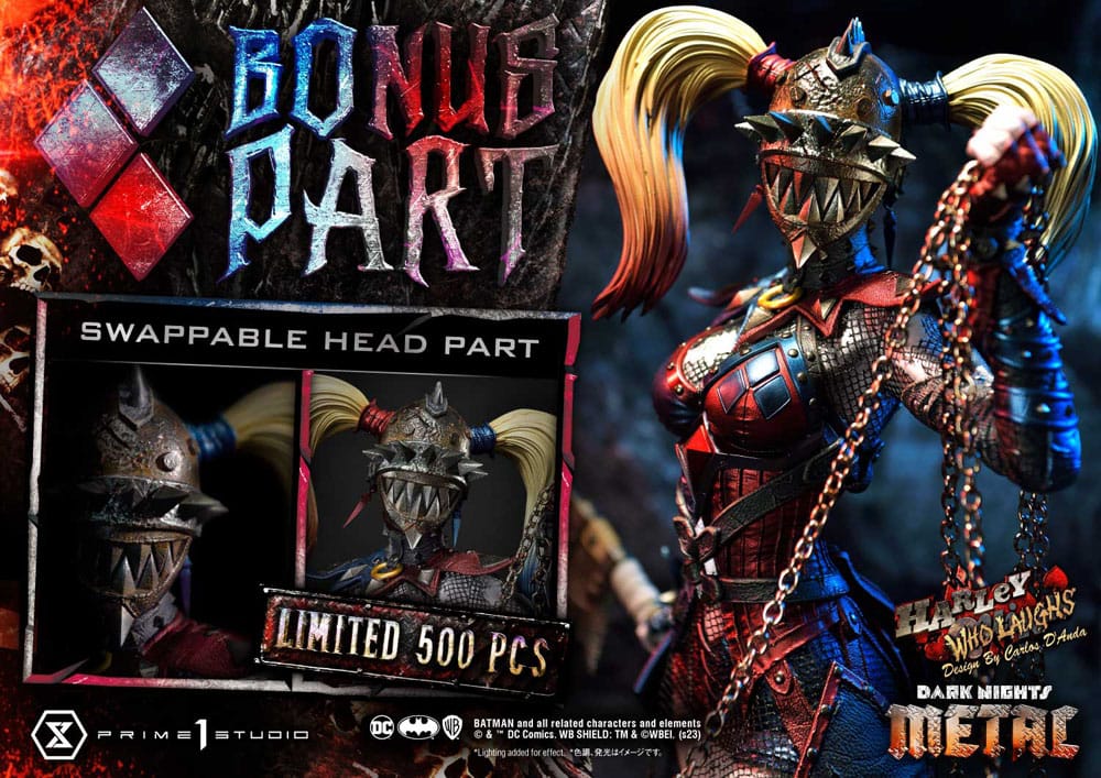 Dark Nights: Metal Museum Masterline Series Statue 1/3 Harley Quinn Who Laughs Concept Design by Caelos D`anda Deluxe Bonus Version 78 cm