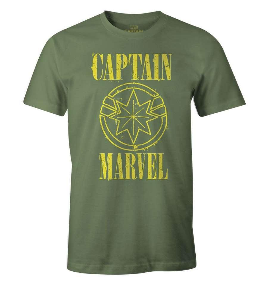 CAPTAIN MARVEL T-SHIRT YELLOW LOGO - SuperMerch.dk