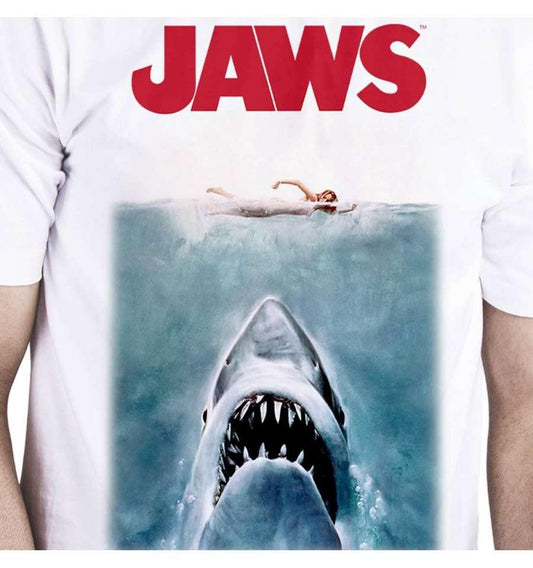 JAWS RETRO POSTER T-SHIRT - SuperMerch.dk