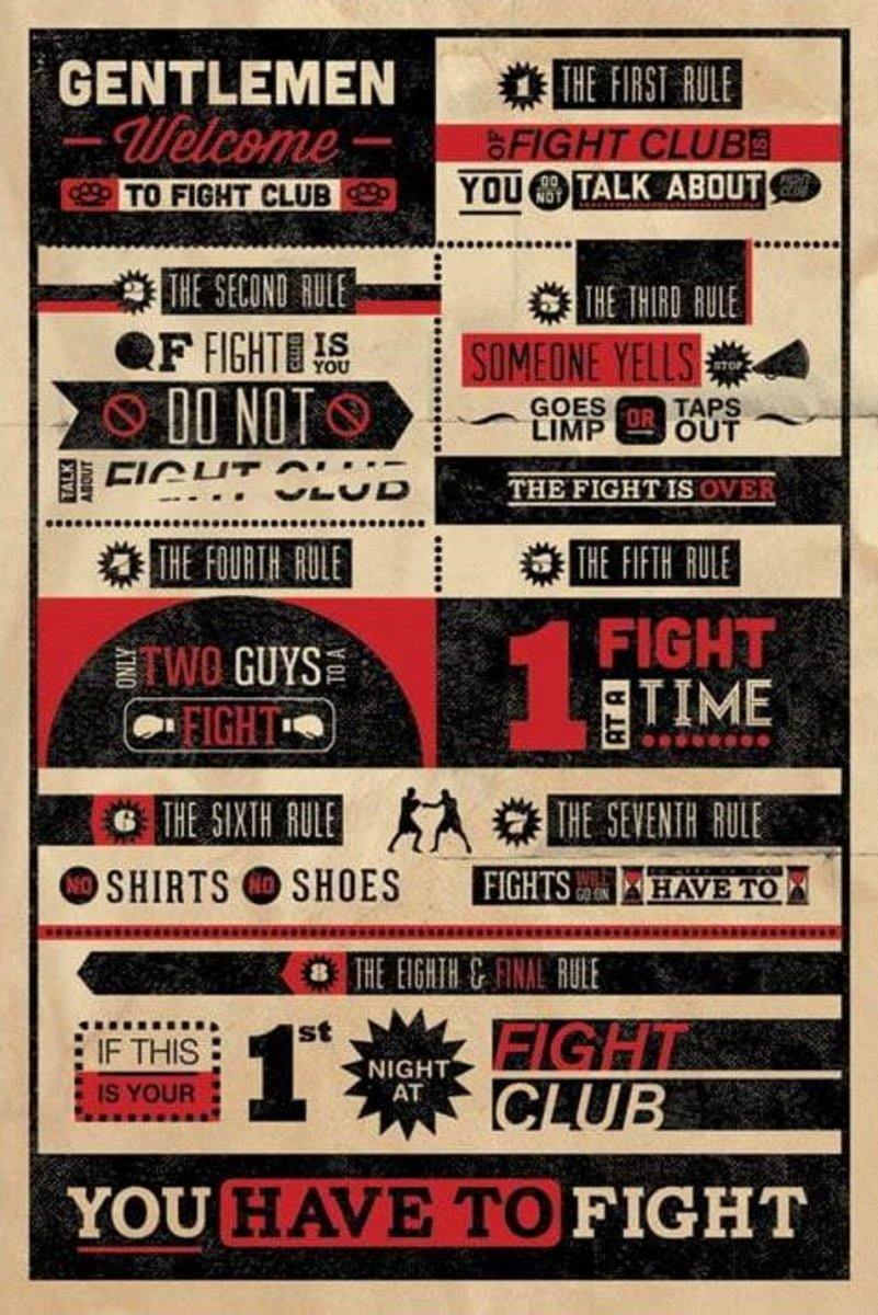 LICENSERET FIGHT CLUB PLAKAT - SuperMerch.dk
