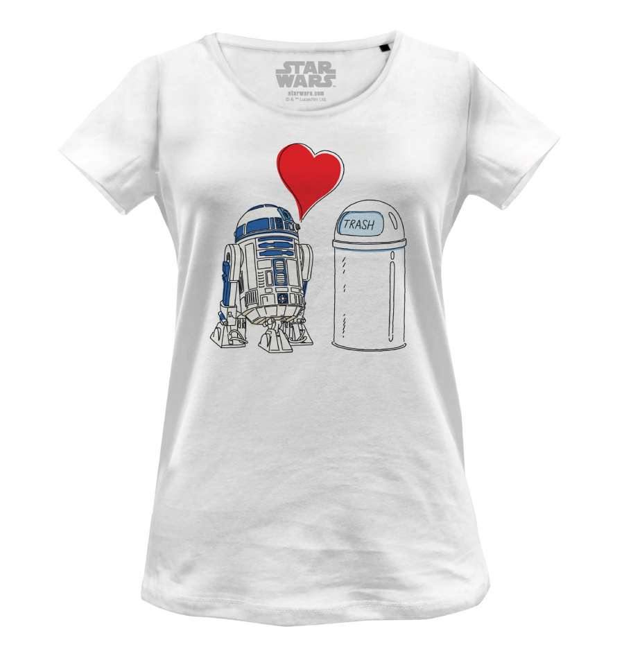 STAR WARS R2D2 TRASH LOVE KVINDE T-SHIRT - SuperMerch.dk