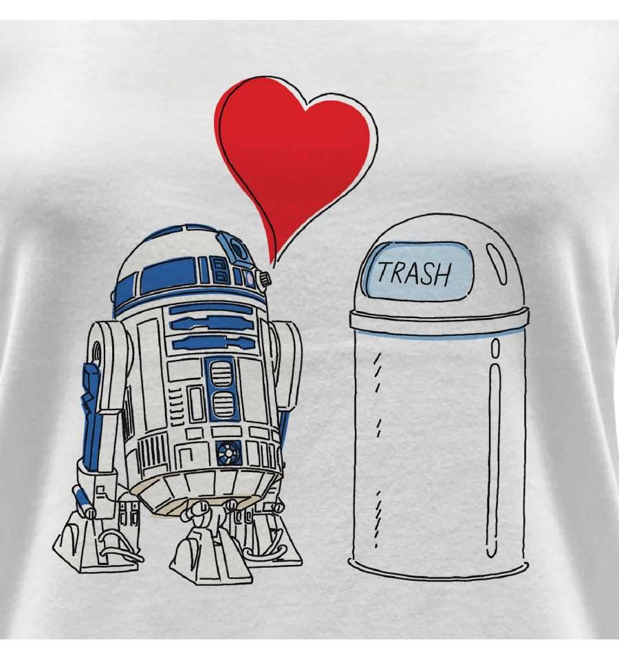 STAR WARS R2D2 TRASH LOVE KVINDE T-SHIRT - SuperMerch.dk