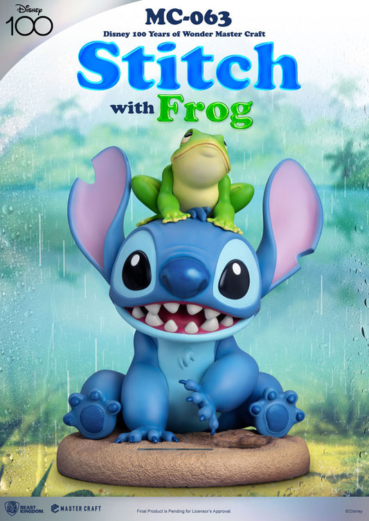 Disney 100. Master Craft Statue Stitch mit Frosch 34 cm