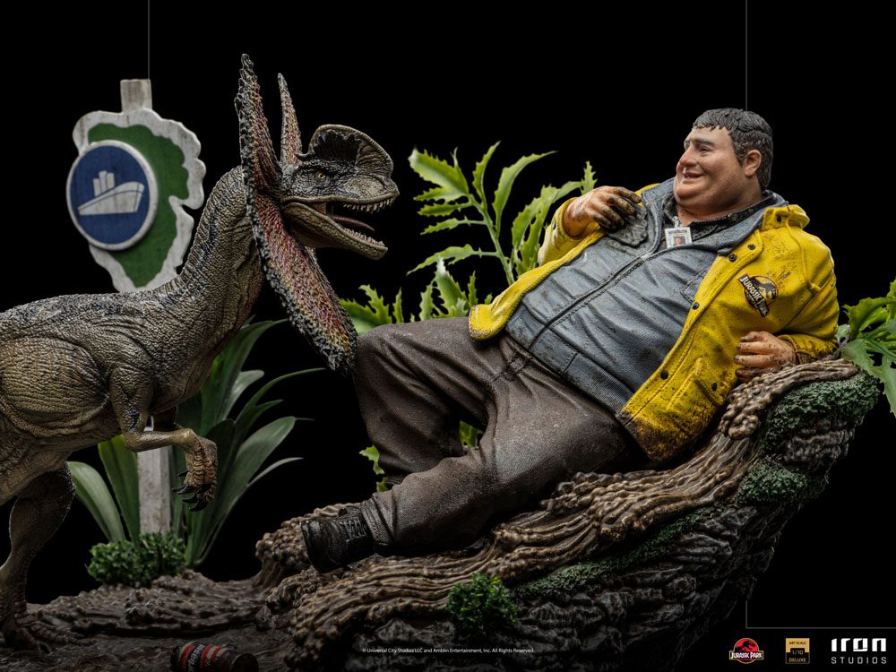 Jurassic Park Art Scale Statue 1/10 Dennis Nedry meets the Dilophosaurus 21 cm