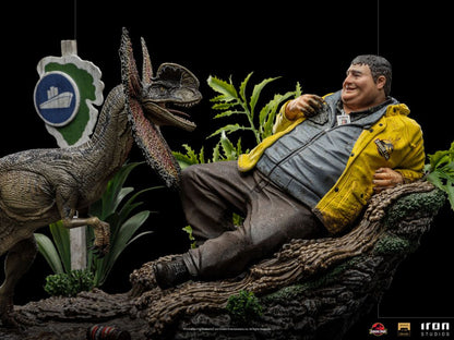 Jurassic Park Art Scale Statue 1/10 Dennis Nedry trifft auf den Dilophosaurus 21 cm