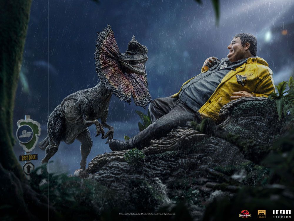 Jurassic Park Art Scale Statue 1/10 Dennis Nedry meets the Dilophosaurus 21 cm