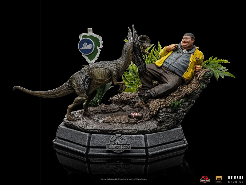 Jurassic Park Art Scale Statue 1/10 Dennis Nedry meets the Dilophosaurus 21 cm