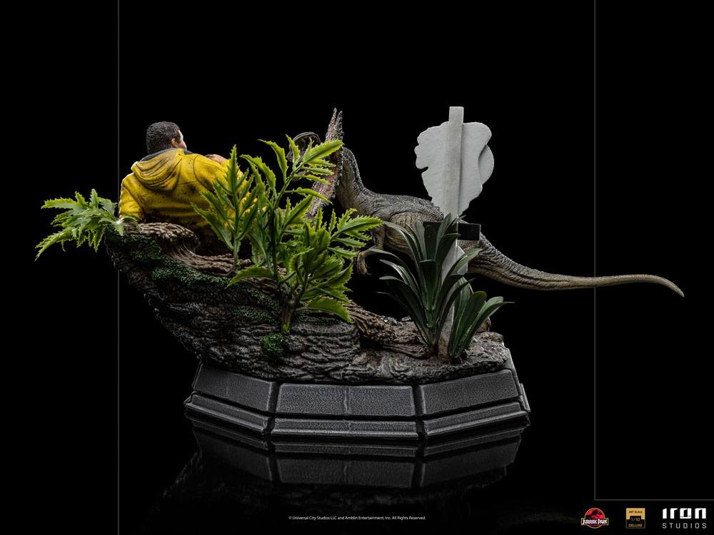Jurassic Park Art Scale Statue 1/10 Dennis Nedry meets the Dilophosaurus 21 cm