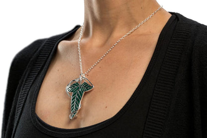 Herr der Ringe Replik 1/1 Elfenblatt Brosche &amp; Kette (Sterlingsilber)