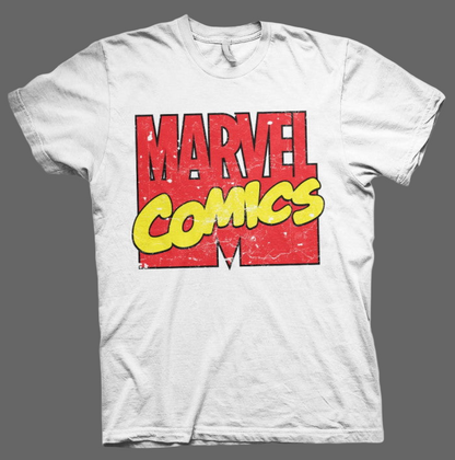 Unisex-T-Shirt mit Vintage-Logo von Marvel