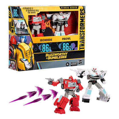 Die Transformers: The Movie Buzzworthy Bumblebee Studio Series Actionfiguren 2er-Pack 86-24BB Ironhide (Voyager-Klasse) &amp; 86-20BB Prowl (Deluxe-Klasse)