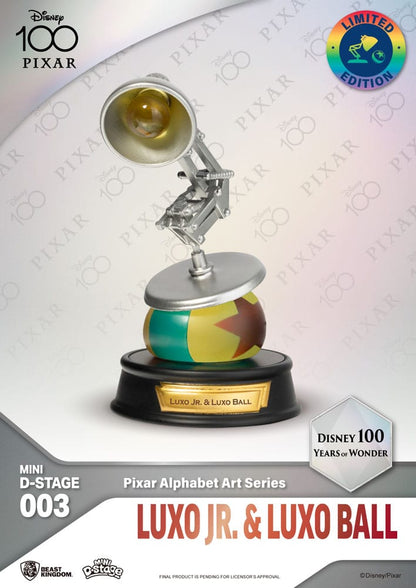 Disney Mini Diorama Stage Statues 10 cm 100 Years of Wonder Pixar Alphabet Art Assortment (6)