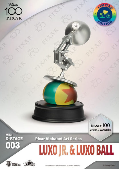 Disney Mini Diorama Stage Statues 10 cm 100 Years of Wonder Pixar Alphabet Art Assortment (6)