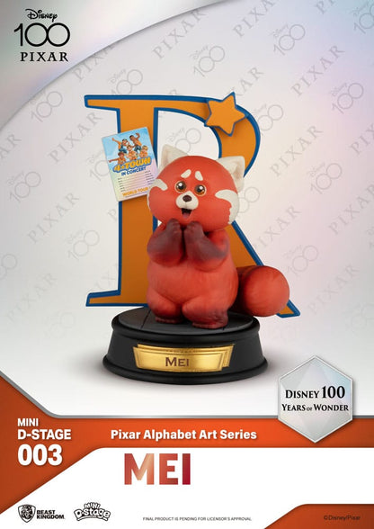 Disney Mini Diorama Stage Statues 10 cm 100 Years of Wonder Pixar Alphabet Art Assortment (6)