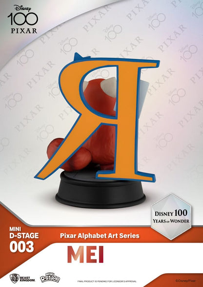 Disney Mini Diorama Stage Statues 10 cm 100 Years of Wonder Pixar Alphabet Art Assortment (6)