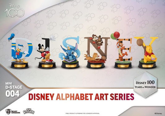 Disney Mini Diorama Stage Statues 6-pack 100 Years of Wonder-Disney Alphabet Art 10 cm
