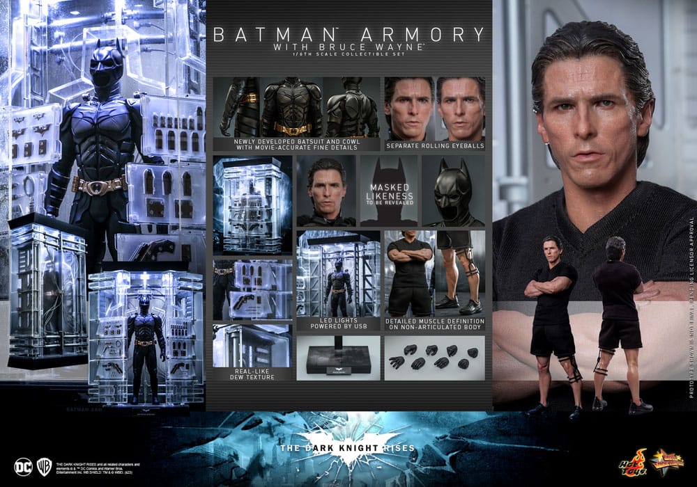 The Dark Knight Rises Movie Masterpiece Actionfiguren &amp; Diorama 1/6 Batman Armory mit Bruce Wayne 30 cm