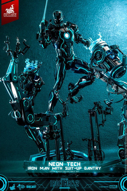 Iron Man 2 Actionfigur 1/6 Neon Tech Iron Man mit Suit-Up Gantry 32 cm