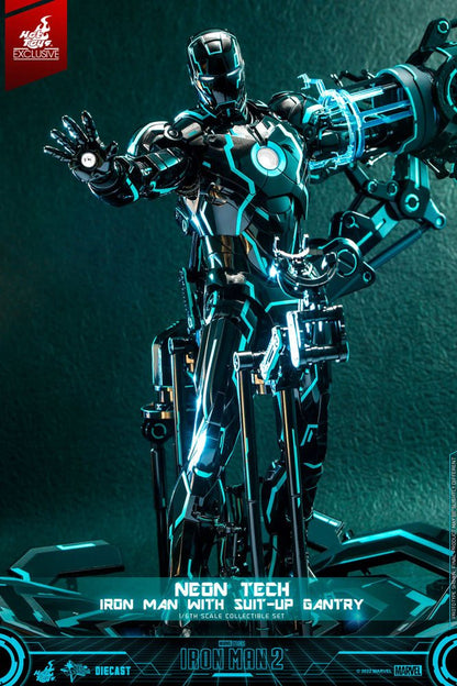 Iron Man 2 Actionfigur 1/6 Neon Tech Iron Man mit Suit-Up Gantry 32 cm