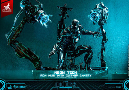 Iron Man 2 Actionfigur 1/6 Neon Tech Iron Man mit Suit-Up Gantry 32 cm