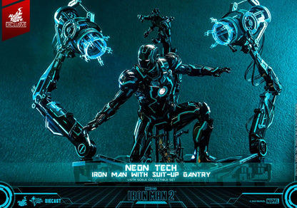 Iron Man 2 Actionfigur 1/6 Neon Tech Iron Man mit Suit-Up Gantry 32 cm