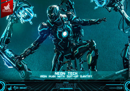 Iron Man 2 Actionfigur 1/6 Neon Tech Iron Man mit Suit-Up Gantry 32 cm