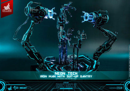 Iron Man 2 Actionfigur 1/6 Neon Tech Iron Man mit Suit-Up Gantry 32 cm