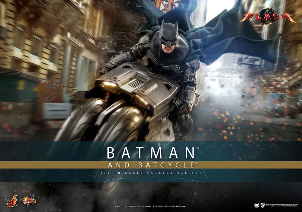 Die Flash Movie Masterpiece Actionfigur mit Fahrzeug 1/6 Batman &amp; Batcycle Set 30 cm