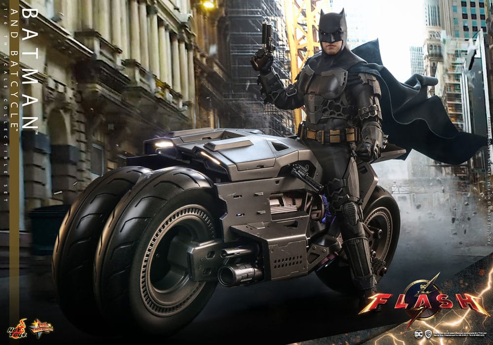 Die Flash Movie Masterpiece Actionfigur mit Fahrzeug 1/6 Batman &amp; Batcycle Set 30 cm