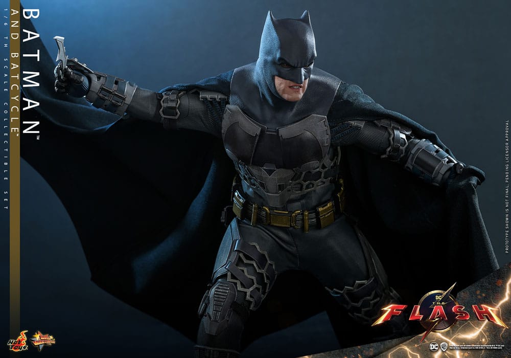 Die Flash Movie Masterpiece Actionfigur mit Fahrzeug 1/6 Batman &amp; Batcycle Set 30 cm