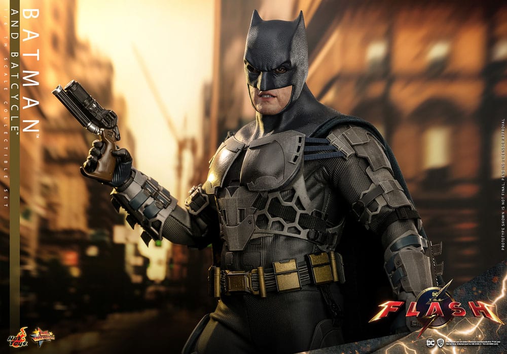 Die Flash Movie Masterpiece Actionfigur mit Fahrzeug 1/6 Batman &amp; Batcycle Set 30 cm