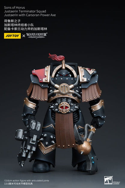 Warhammer The Horus Heresy Actionfigur 1/18 Sons of Horus Justaerin Terminator Squad Justaerin mit Carsoran Power Axe 12 cm