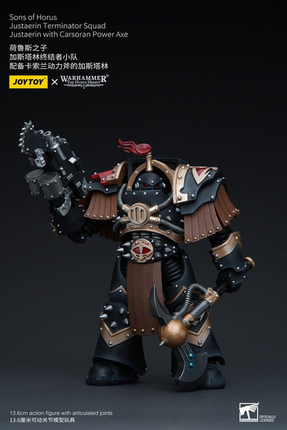 Warhammer The Horus Heresy Actionfigur 1/18 Sons of Horus Justaerin Terminator Squad Justaerin mit Carsoran Power Axe 12 cm
