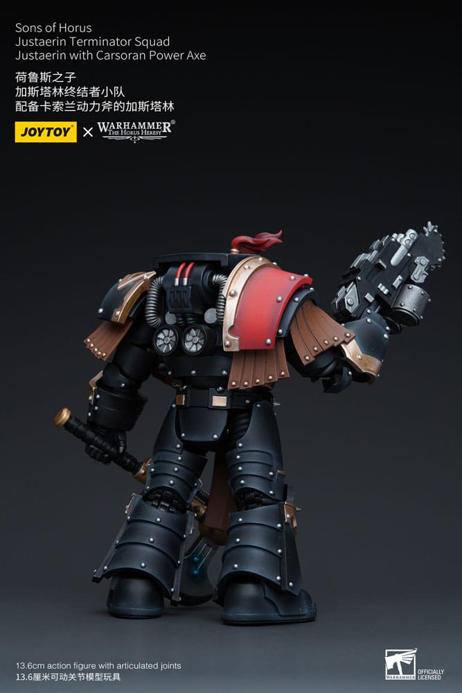 Warhammer The Horus Heresy Actionfigur 1/18 Sons of Horus Justaerin Terminator Squad Justaerin mit Carsoran Power Axe 12 cm