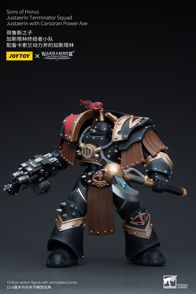 Warhammer The Horus Heresy Actionfigur 1/18 Sons of Horus Justaerin Terminator Squad Justaerin mit Carsoran Power Axe 12 cm