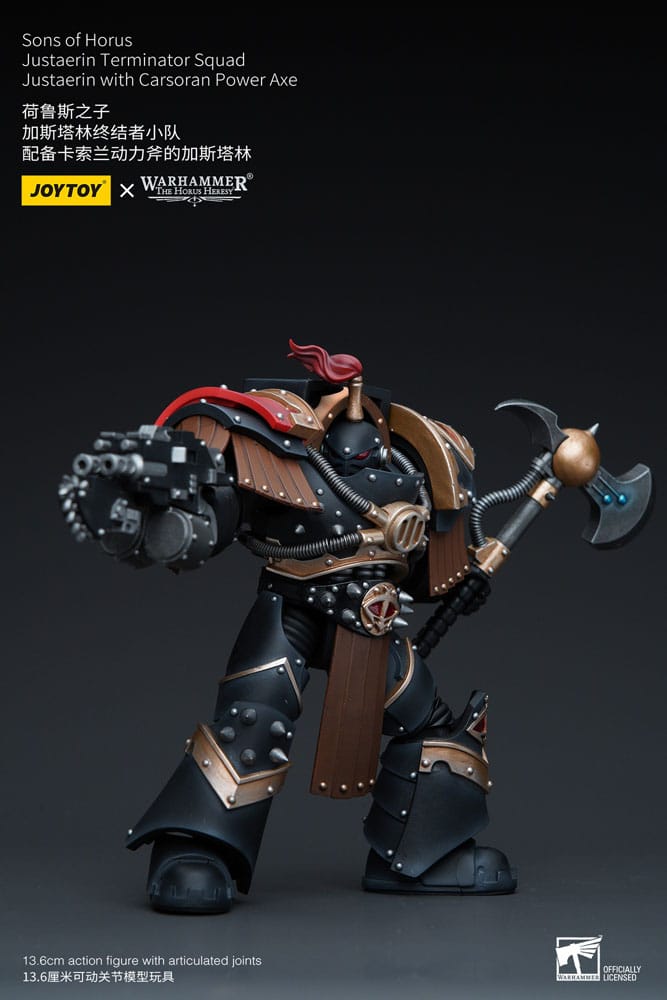 Warhammer The Horus Heresy Actionfigur 1/18 Sons of Horus Justaerin Terminator Squad Justaerin mit Carsoran Power Axe 12 cm