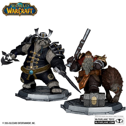 World of Warcraft PVC-Statue 2er-Pack 1/12 Dwarf Hunter: Beast Master &amp; Pandaren: Monk (Gold Label) 15 cm