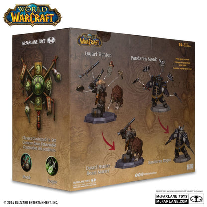 World of Warcraft PVC-Statue 2er-Pack 1/12 Dwarf Hunter: Beast Master &amp; Pandaren: Monk (Gold Label) 15 cm