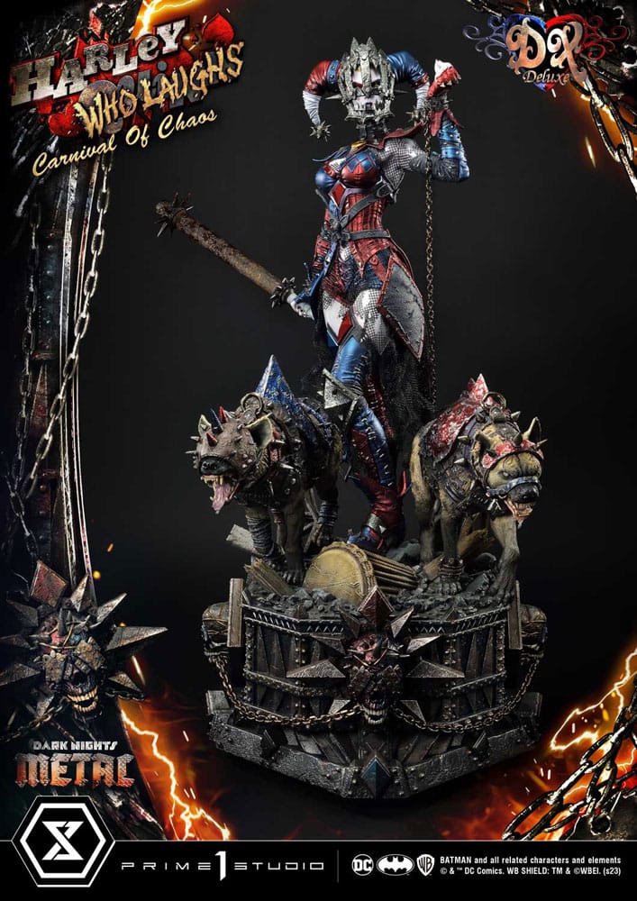 Dark Nights: Metal Museum Masterline Series Statue 1/3 Harley Quinn Who Laughs Concept Design von Caelos D`anda Deluxe Version 78 cm