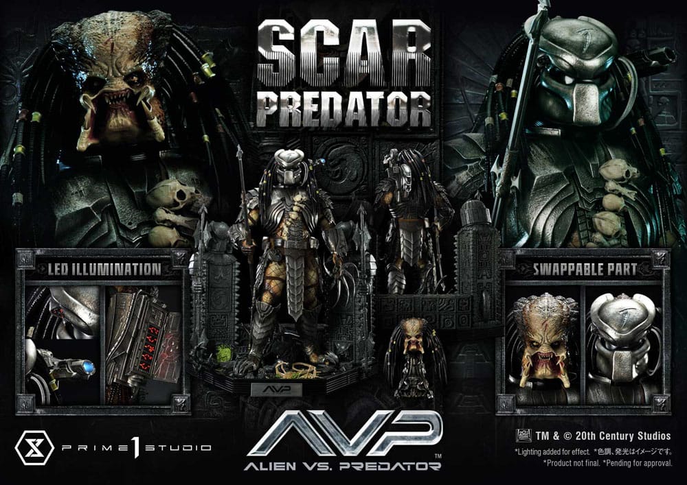 The Alien Vs. Predator Museum Masterline Series Statue 1/3 Scar Predator Deluxe Bonus Version 93 cm 