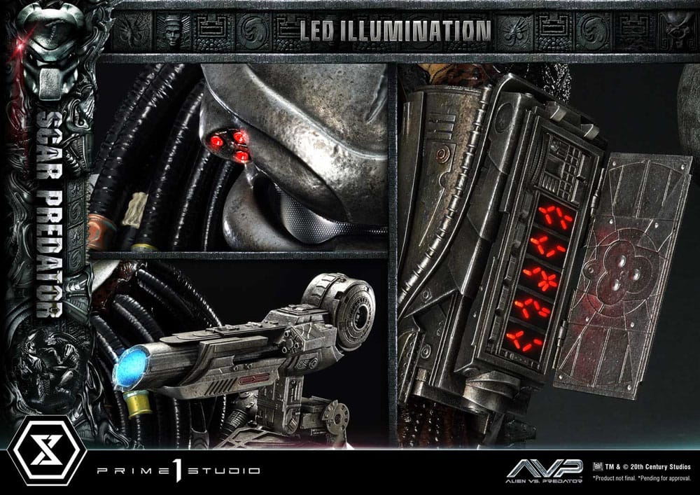 The Alien Vs. Predator Museum Masterline Series Statue 1/3 Scar Predator Deluxe Bonus Version 93 cm 