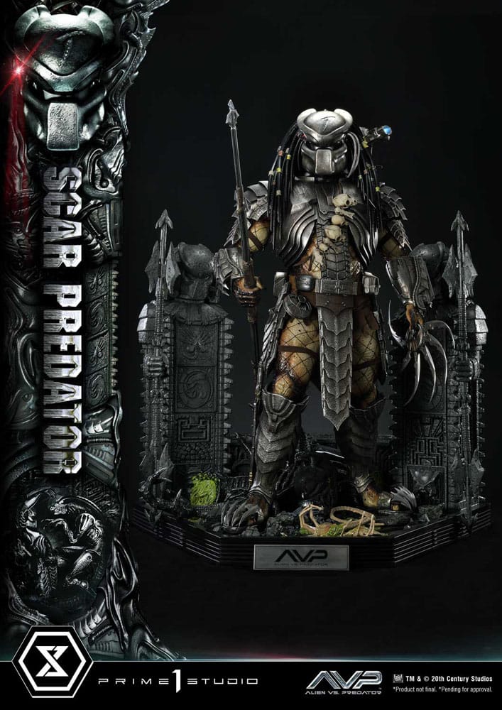 The Alien Vs. Predator Museum Masterline Series Statue 1/3 Scar Predator Deluxe Bonus Version 93 cm 