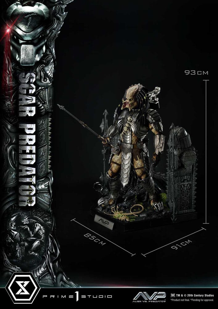 The Alien Vs. Predator Museum Masterline Series Statue 1/3 Scar Predator Deluxe Bonus Version 93 cm 