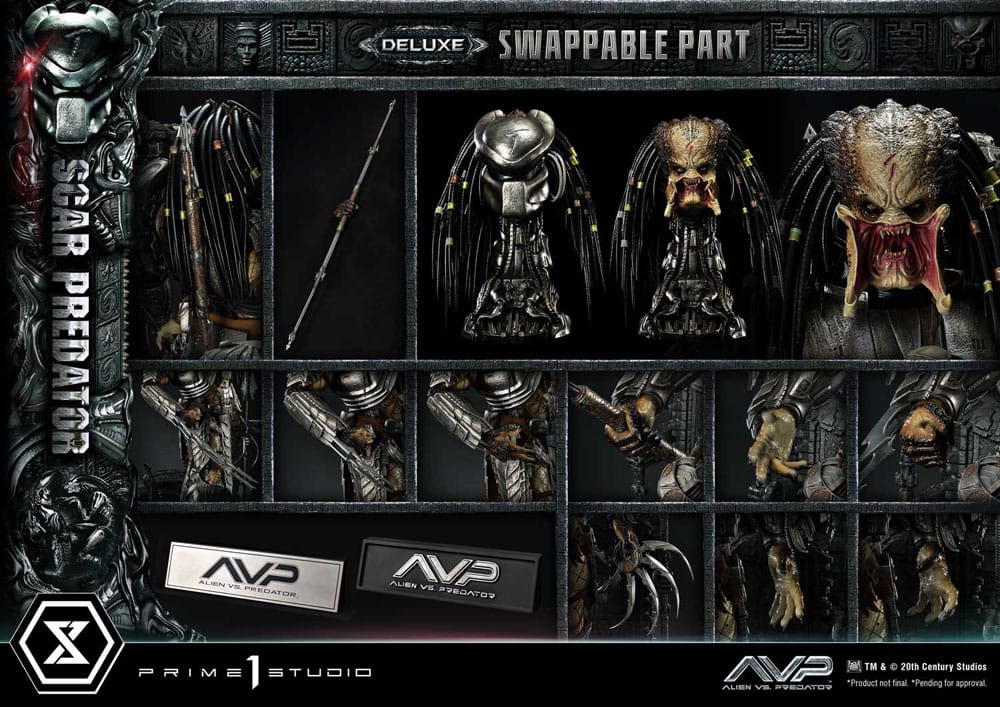 The Alien Vs. Predator Museum Masterline Series Statue 1/3 Scar Predator Deluxe Bonus Version 93 cm 