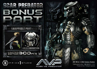 The Alien Vs. Predator Museum Masterline Series Statue 1/3 Scar Predator Deluxe Bonus Version 93 cm 